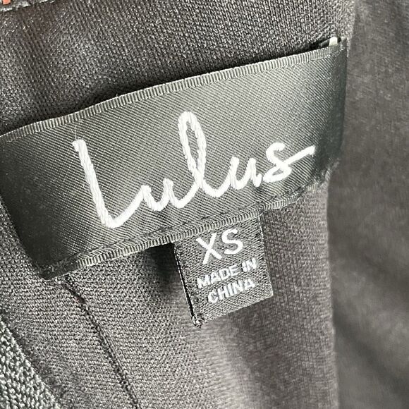 Lulu's Black Crotchet Trim bodycon Cocktail Dress Size XS - Picture 10 of 12